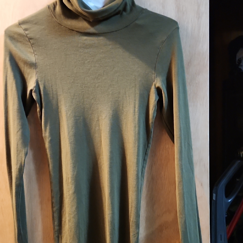 Michael Stars Olive Green Turtleneck Top